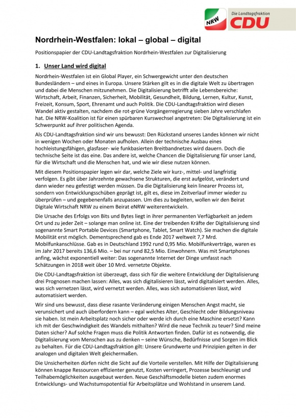 Nordrhein-Westfalen: lokal - global - digital